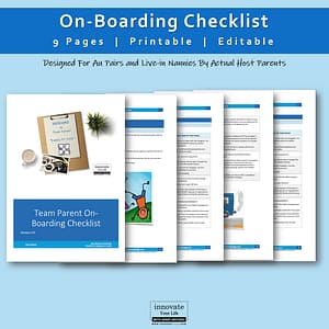 Editable Au Pair, Caregiver, Nanny, Babysitter On-Boarding Checklist