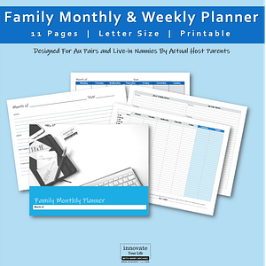 Monthly & Weekly Planner For Host Parents And Au Pairs