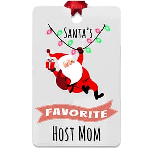 Santa'S Favorite Host Mom Rectangle Metal Ornament