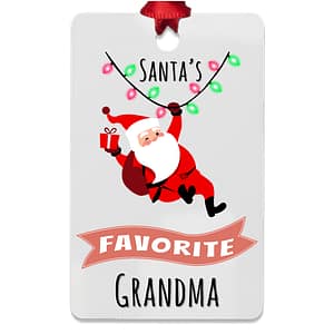 Santa'S Favorite Grandma Rectangle Metal Ornament (One Or Two Sided)