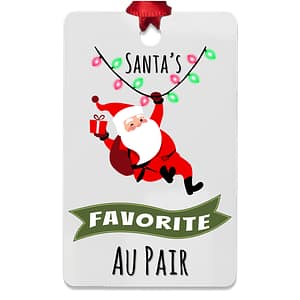 Santa'S Favorite Au Pair Rectangle Metal Ornament