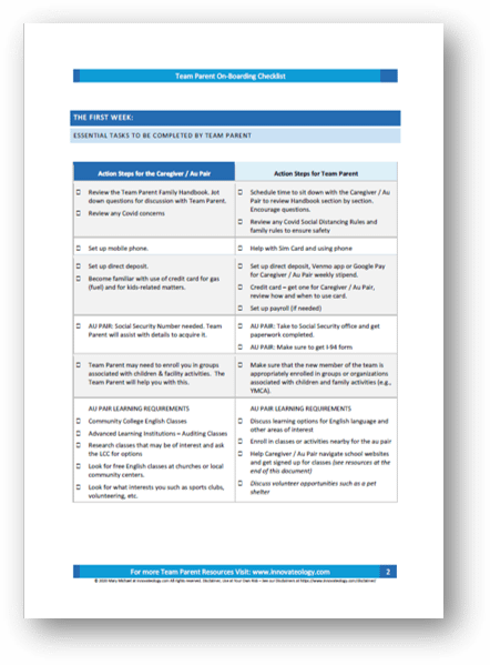 Editable Au Pair, Caregiver, Nanny, Babysitter On-Boarding Checklist - Image 4