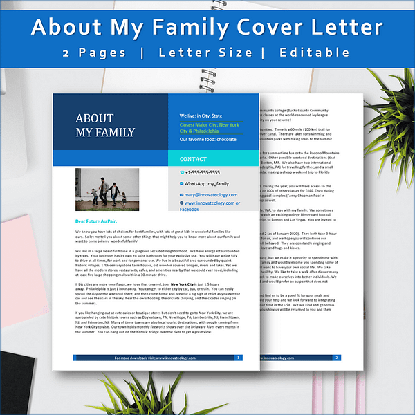 Editable About My Family Letter for Potential Caregiver or Au Pair - Image 8